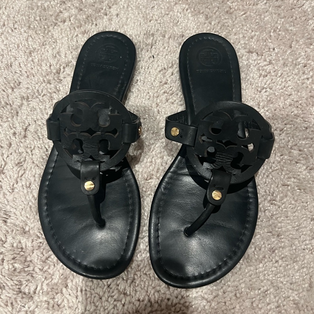 Black Tory Burch Miller Sandals Size 7